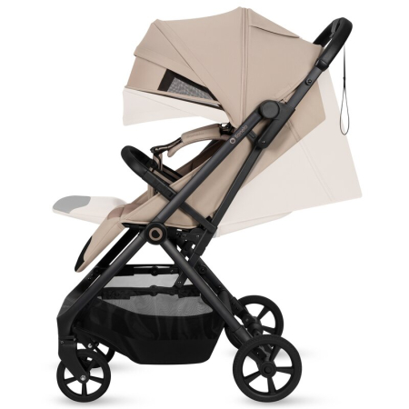 Carucior sport, Lionelo, Tansi, Pliere automata, Ultracompact, Manevrare cu o mana, Roti cu tehnologie GravelTech, Spatar si suport picioare reglabile, 6-48 luni, Sustine 22 kg, Bej [9]