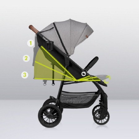 Carucior sport, Lionelo, Zoey, De la nastere, cu accesorii, Cadru din aluminiu, 0- 15 kg, Gri [27]