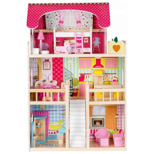 Papusi si cele necesare - Casuta de basm zmeurica 4109 Ecotoys