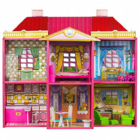 Casuta de papusi, cu 128 de elemente din carton si plastic, Ecotoys HC33423 [1]