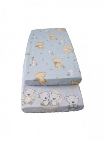 Protectii saltea - Cearceaf Imprimat cu Elastic Albastru 160X80
