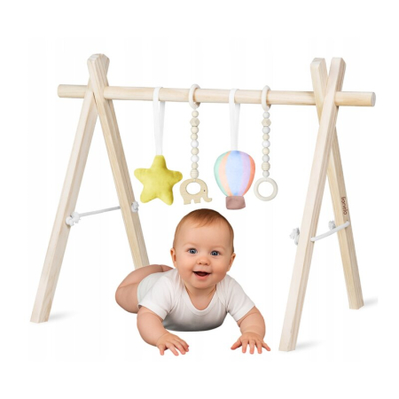 Centru de activitati, Lionelo, Anis Set, cu arcada Montessori, din lemn de pin, Jucarii plus, 4 jucarii suspendate, Multicolor [26]