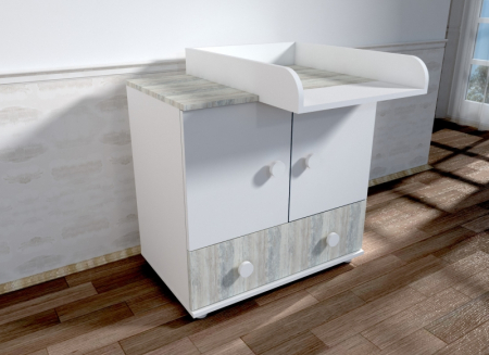 Comode copii - Comoda cu blat de infasat MyKids Happy Alb Ecru A428