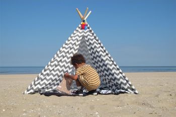 Cort de indieni pentru copii Grey ZigZag - Childhome [1]