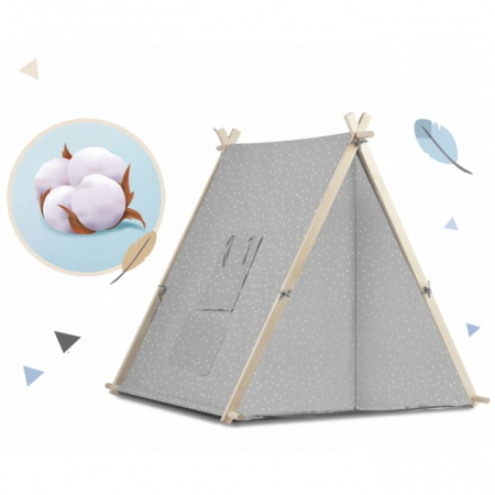 Cort de joaca pentru copii cu lampa si 2 pernite Nukido 107 x 116 x 110 cm - Gri [2]