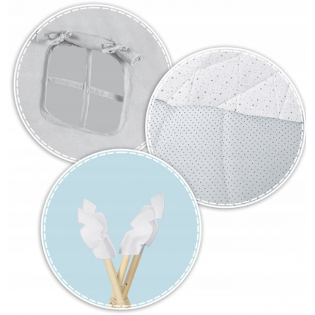 Cort de joaca pentru copii cu salteluta si 3 pernite Nukido 116 x 116 x 165 cm - Gri [4]