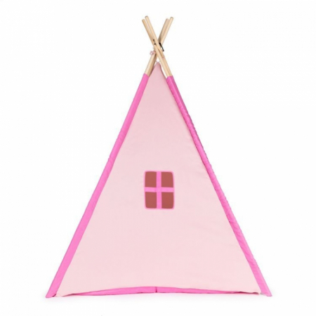 Cort indian teepee de joaca pentru copii, tip wigwam Ecotoys - Roz [2]