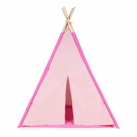 Cort indian teepee de joaca pentru copii, tip wigwam Ecotoys - Roz [1]