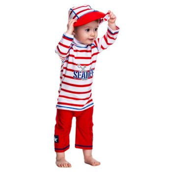 Articole de plaja - Costum de baie SeaLife red marime 98- 104 protectie UV Swimpy