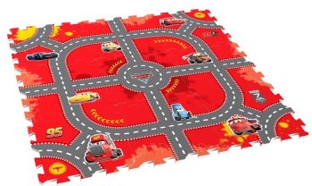 Covoare copii - Covor puzzle din spuma Cars 3 Modular Race 9 piese - Knorrtoys