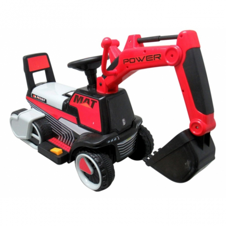 Excavator electric pe baterie cu muzica si lumini LED C3 R-Sport - Rosu [3]
