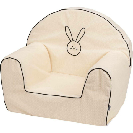 Fotolii copii - Fotoliu din burete, Bubaba, Bunny, pentru copii, 9 luni-5 ani, White