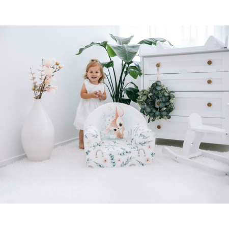 Fotoliu din burete, Bubaba, pentru copii Yellow Hearts, 9 luni - 5 ani, cu Husa detasabila [3]