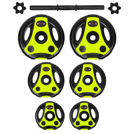 Gantera ciment inSPORTline 3-18 kg Negru/Verde [2]
