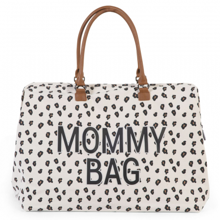 Rucsaci copii - Geanta de infasat Childhome Mommy Bag Leopard
