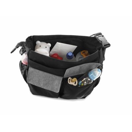 Geanta pentru mamici, Jane, cu 2 buzunare exterioare, cu multiple compartimente, cu saltea de infasat inclusa, 44 x 34 cm, Soil [3]