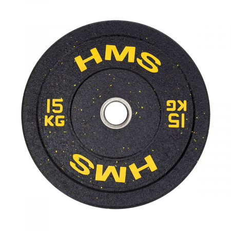 Aparate fitness - Greutate Bumper Plate 15 kg/51 mm HMS HTBR15-galben