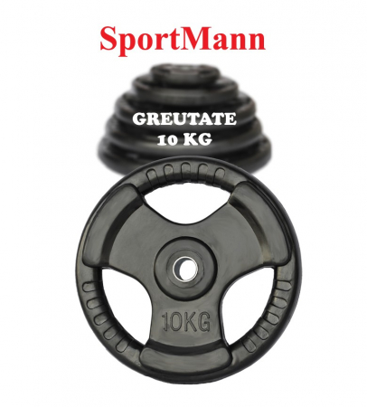 Bare - Discuri - Greutati - Greutate cauciucata 10kg/31mm Sportmann