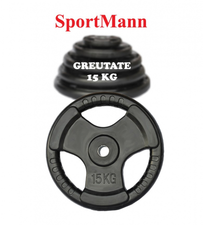 Bare - Discuri - Greutati - Greutate cauciucata 15kg/31mm Sportmann