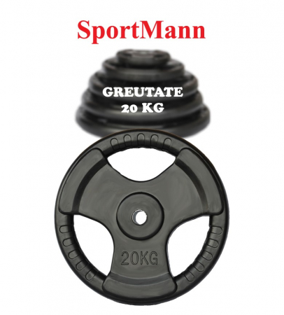 Bare - Discuri - Greutati - Greutate cauciucata 20kg/31mm Sportmann