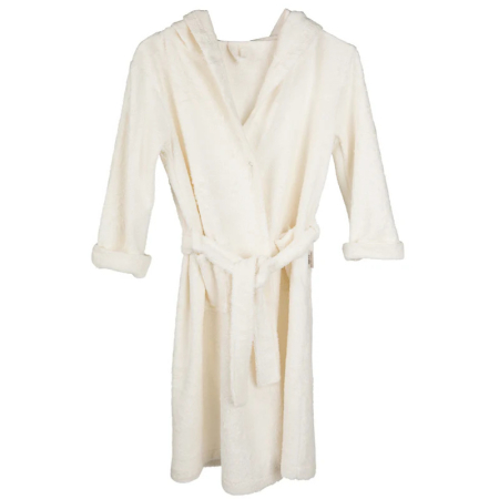 Prosoape copii - Halat de Baie Frotir din Bambus pentru Copii 8-10 ani Daisy White