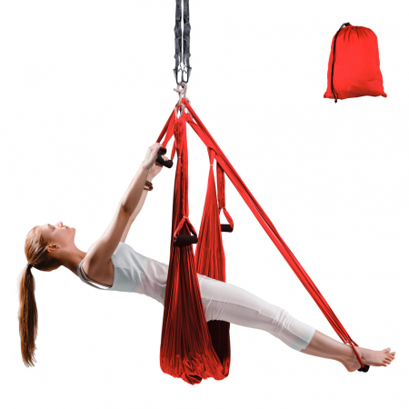 Alte Sporturi - Hamac Aero Yoga inSPORTline Hemmok, rosu