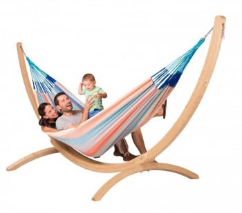 Hamac Family La Siesta Domingo Dolphin 3 - 4 Persoane Rezistent la Intemperii Bumbac Bio Multicolor [9]