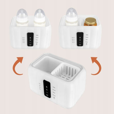 Incalzitor biberoane, Lionelo, ThermUp Duo, 6 moduri de operare pentru 2 biberoane simultan, fara BPA, Alb [13]