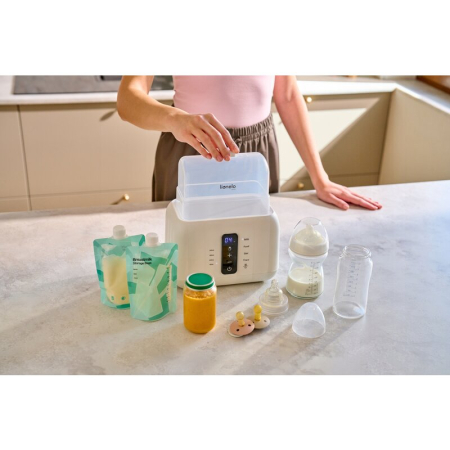 Incalzitor biberoane, Lionelo, ThermUp Duo, 6 moduri de operare pentru 2 biberoane simultan, fara BPA, Alb [7]