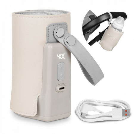 Incalzitoare biberoane bebe - Incalzitor biberoane Lionelo ThermUp Go Plus portabil bej