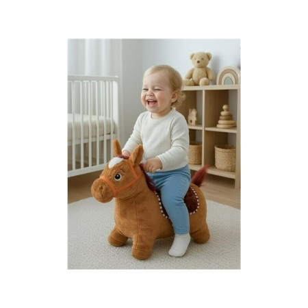 Jucarie gonflabila de plus cu sunete, Baby Mix, In forma de calut, Husa moale detasabila, cu pompa inclusa, Pana la 70 kg, 36 luni+ [1]