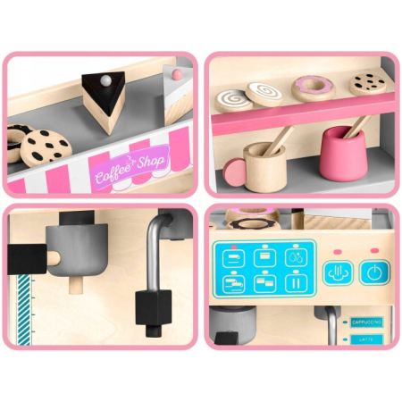 Jucarie interactiva din lemn, coffee shop, Ricokids 785101 - Alb [4]