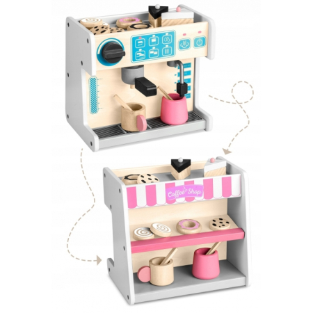 Jucarie interactiva din lemn, coffee shop, Ricokids 785101 - Alb [2]