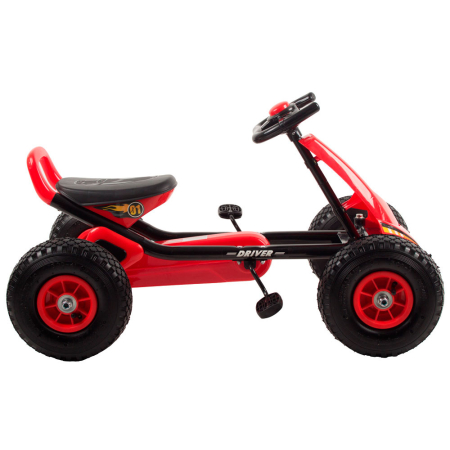 Kart cu pedale si roti gonflabile Driver Kidscare Rosu [1]
