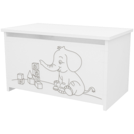 Organizator jucarii - Lada de depozitare Hubners Matei alb