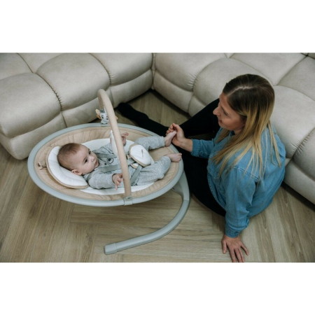 Leagan balansoar, FreeOn, Elite, cu 12 melodii, 5 viteze de balansare si 3 pozitii de reglare a spatarului, Beige [14]