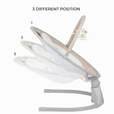 Leagan balansoar, FreeOn, Elite, cu 12 melodii, 5 viteze de balansare si 3 pozitii de reglare a spatarului, Beige [5]