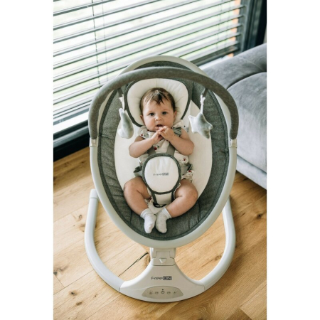 Leagan balansoar, FreeOn, Elite, cu 12 melodii, 5 viteze de balansare si 3 pozitii de reglare a spatarului, Grey [11]
