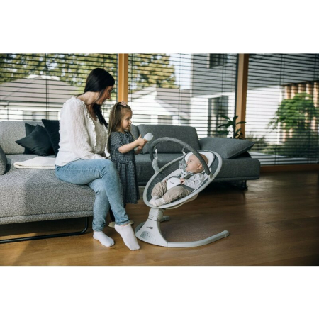 Leagan balansoar, FreeOn, Elite, cu 12 melodii, 5 viteze de balansare si 3 pozitii de reglare a spatarului, Grey [13]