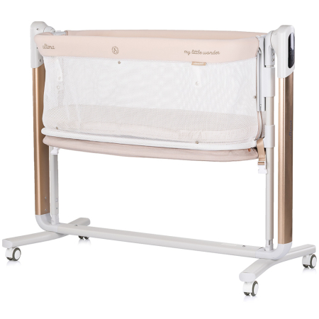 Leagan electric si patut pentru copii Chipolino Ultima cu laterala culisanta beige [1]