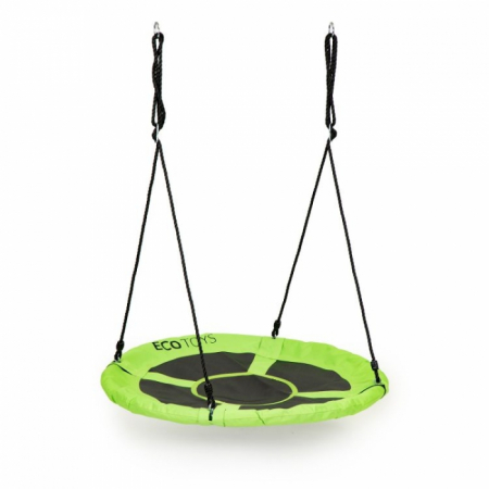 Leagan pentru copii rotund, tip cuib de barza, suspendat, 100 cm, Ecotoys MIR6001 - Verde [2]