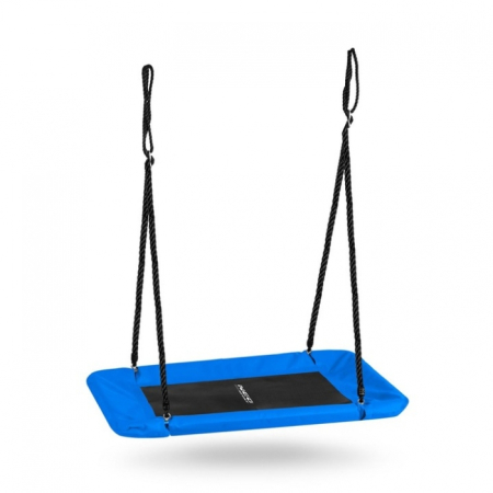 Centre de joaca exterior - Leagan tip cuib pentru copii, dreptunghiular XXL, 110 x 70 cm, 150 kg, Neo-Sport 110500, Albastru