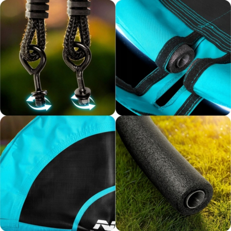 Leagan tip cuib pentru copii XXL, 100 cm, 150 kg, Neo-Sport 1082, Turcoaz [4]