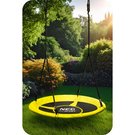 Leagan tip cuib pentru copii XXL, 100 cm, 150 kg, Neo-Sport 1083, Galben [1]