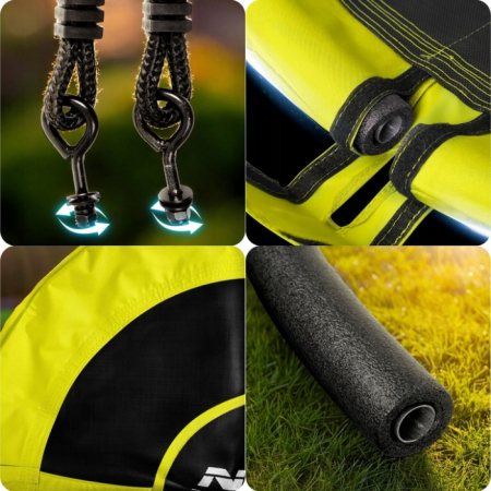 Leagan tip cuib pentru copii XXL, 100 cm, 150 kg, Neo-Sport 1083, Galben [4]