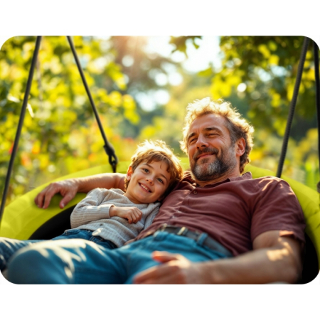 Leagan tip cuib pentru copii XXL, 100 cm, 150 kg, Neo-Sport 1083, Galben [2]