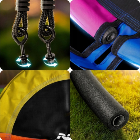 Leagan tip cuib pentru copii XXL, 100 cm, 150 kg, Neo-Sport 1085, Multicolor [4]