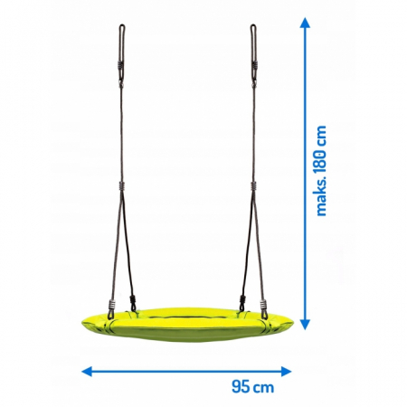 Leagan tip cuib pentru copii XXL, 95 cm, 150 kg, Neo-Sport 1003, Galben [2]