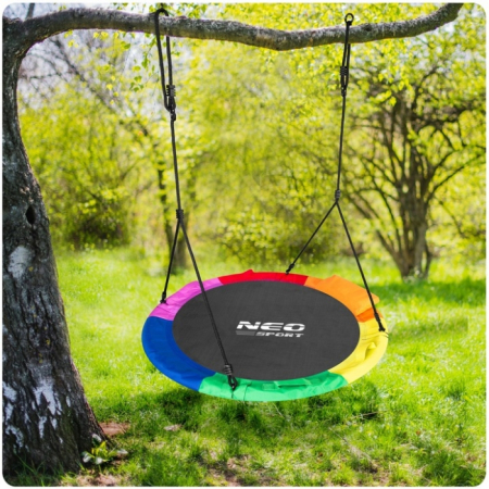Leagan tip cuib pentru copii XXL, 95 cm, 150 kg, Neo-Sport 1040, Multicolor [6]