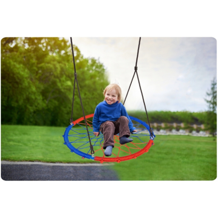 Leagan tip cuib pentru copii XXL, 95 cm, 150 kg, Neo-Sport 1070, Rosu Albastru [1]